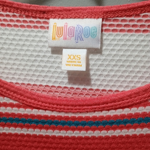 NWT LuLaroe Irma Tunic Coral Teal Waffle Size XXS 0 - Picture 4 of 8